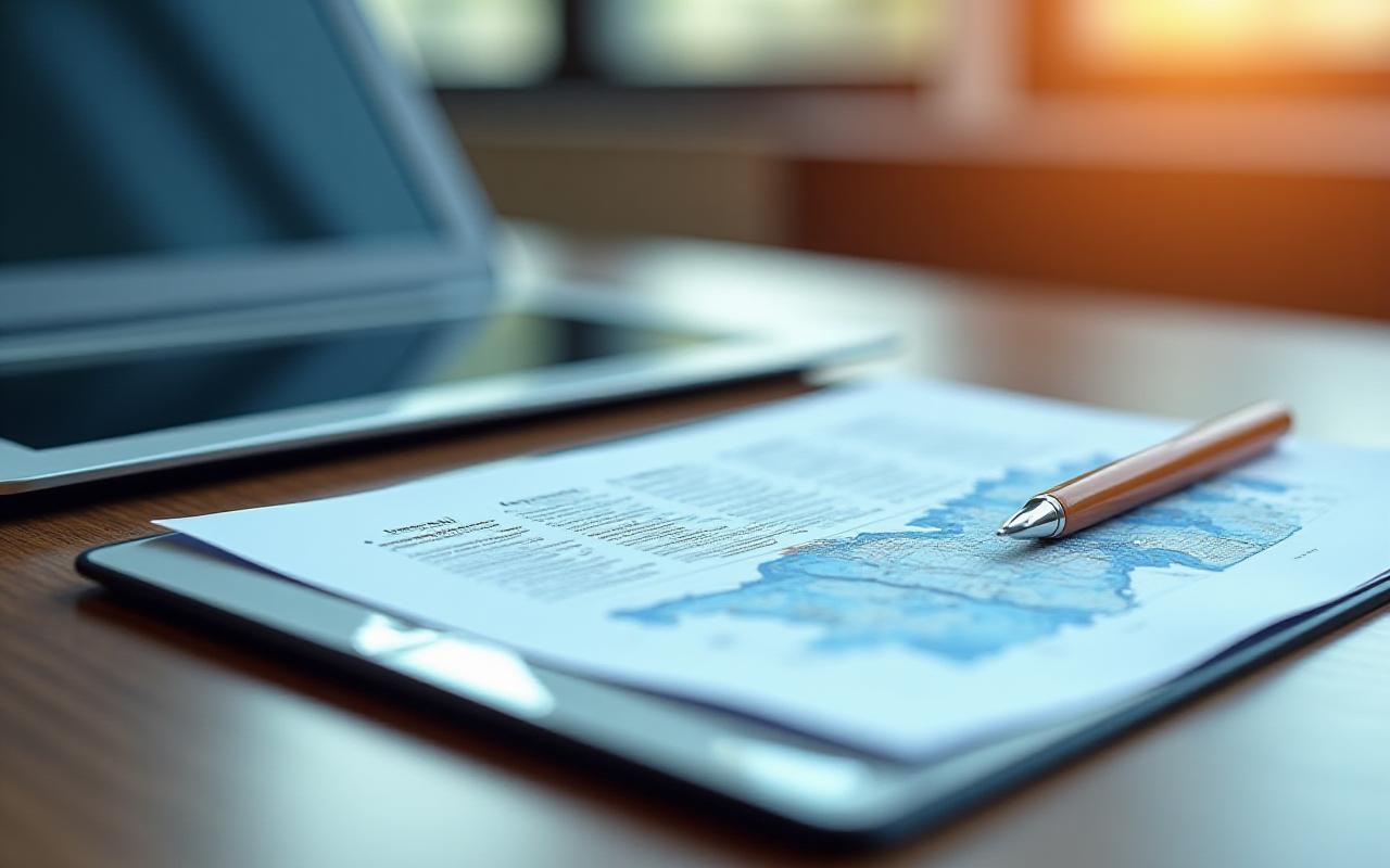 Legal documentation and logistics contracts on a modern desk